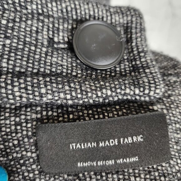 Babaton Gray Tweed 70% Wool Blend Double Breasted Howell Peacoat Preppy - Picture 7 of 10